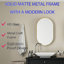 Armoire à pharmacie de 20 po x 34 po à cadre ovale en métal avec miroir et tablettes réglables-509082470