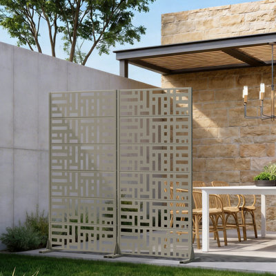 Metal Outdoor Garden Privacy Screen Fence Panel