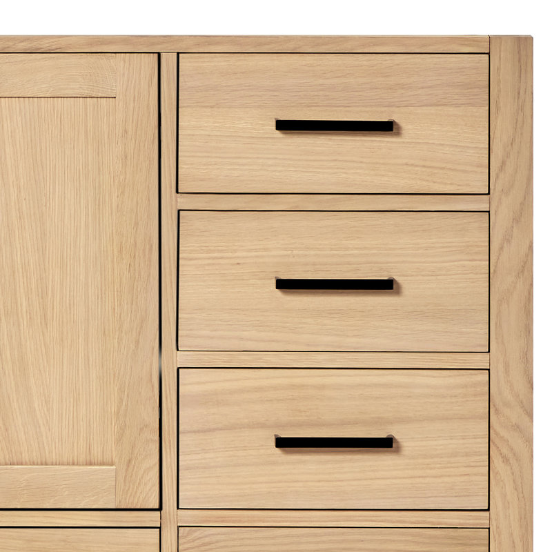 Cambridge 42'' W Single Bathroom Vanity Base, Oak, Matte Black