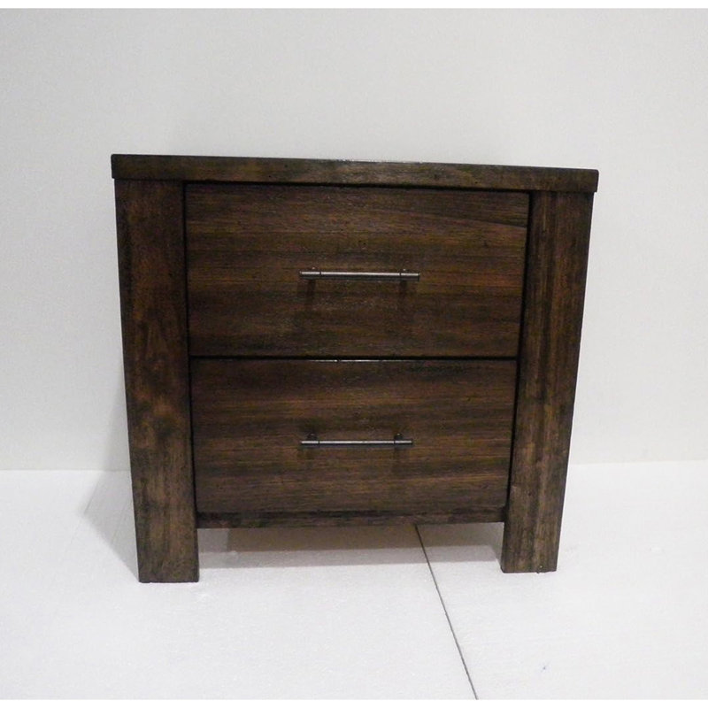 Table de chevet en bois pour chambre à coucher avec 2 tiroirs, tiroirs en chêne à finition chêne pour captiver