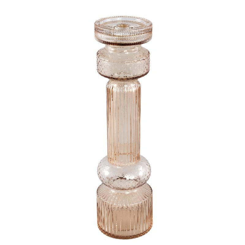 Glass Candelabra, 43cm H x 11cm W x 11cm D, Champagne