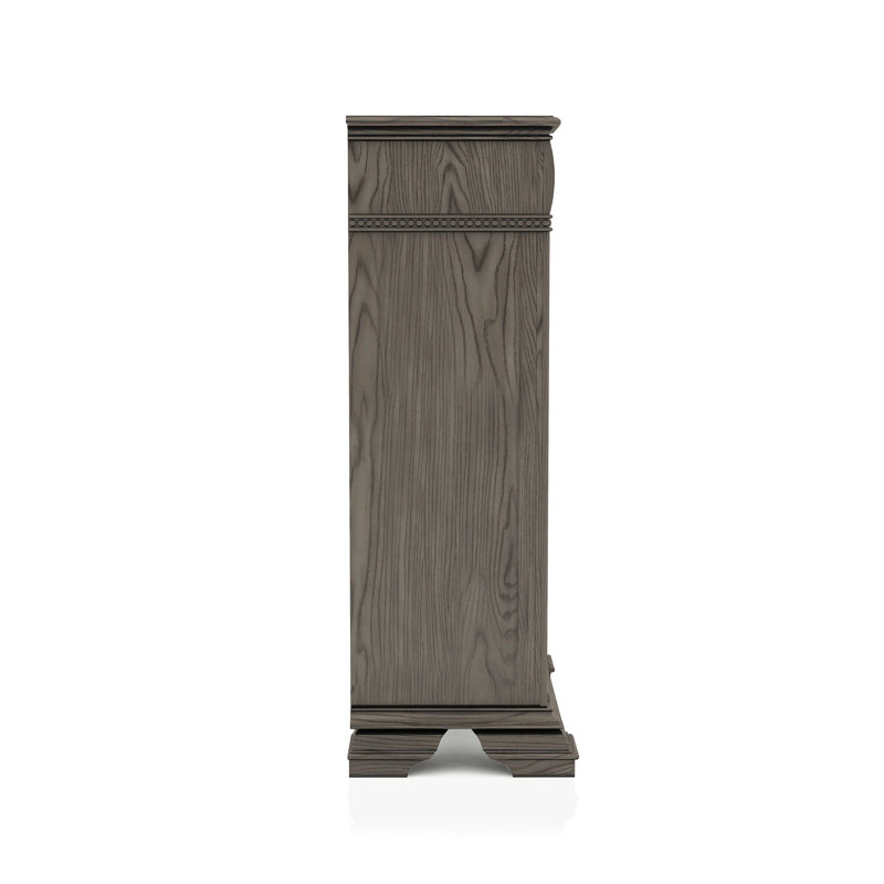 Commode 5 tiroirs Adames, Gris
