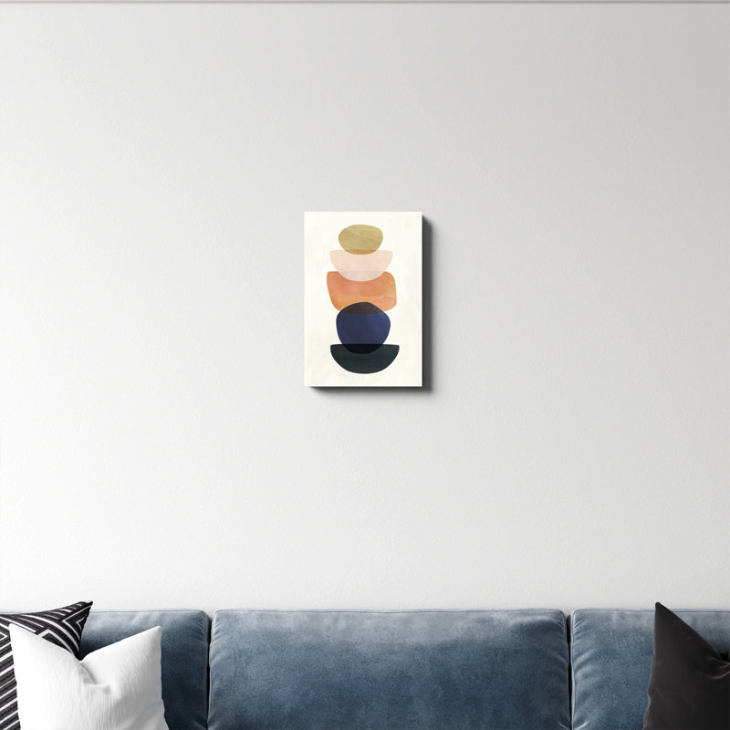 Mod Mods II par Victoria Borges - peinture sur toile tendue, H 18 po x l 12 po, Impression encadrée sans passe-partout, Noyer