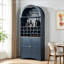 Armoire arquée en bois avec support à vin amovible et tablettes réglables-1063257144