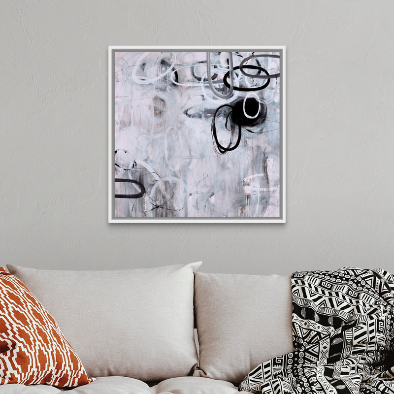 «Circular Mouvement» par Jodi Maas - reproduction d'art sur toile, H 32 po x l 32 po x 1,75 po, White Floating Frame Canvas