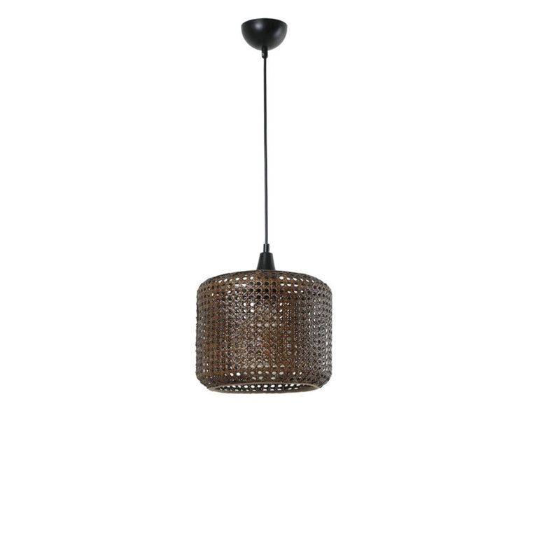 Luminaire suspendu cylindrique à 1 lumière Karinna, Bronze