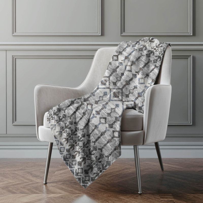 Jeté Sherpa Boho Addison, Frêne géométrique