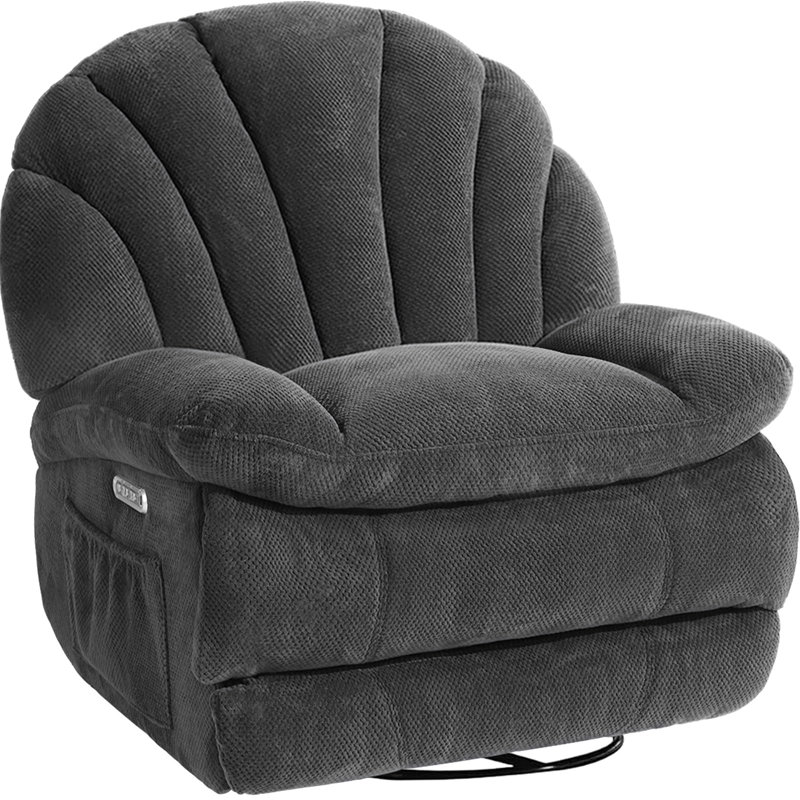 Fauteuil inclinable et pivotant surdimensionné EONIX, Gris foncé