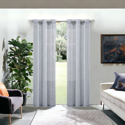Stripe Embroidered Window Panels