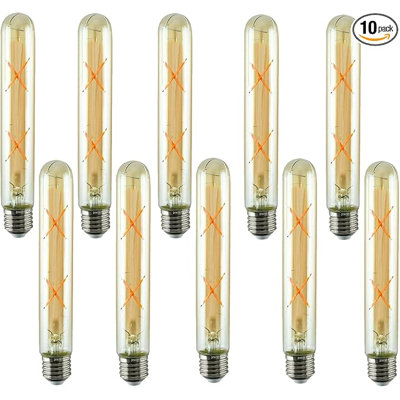 Paquet de 10 ampoules à DEL T185 E26 de 4 W à intensité variable et 4 W à intensité variable, blanc chaud, 40 W, pour ampoules tubulaires et lustres