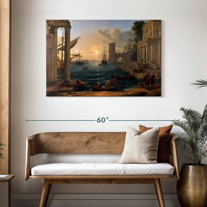 Lilie Seaport - Embarkation Of Queen Of Sheba, 30" H x 45" W