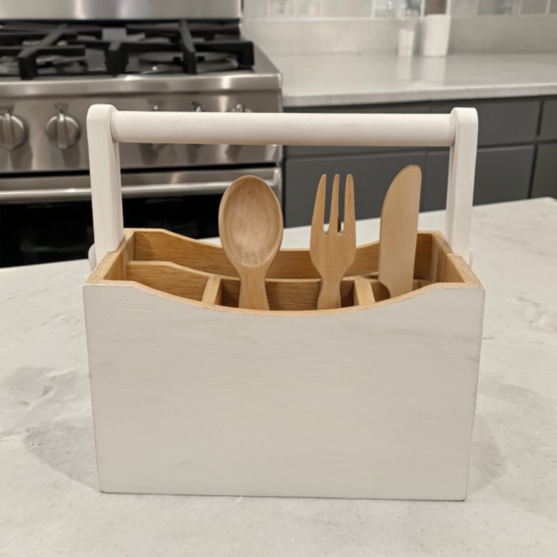 Bamboo Rectangle Flatware Caddy