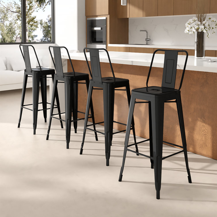 Borough Wharf Silliman Metal Outdoor 76cm Bar Stool | Wayfair.co.uk