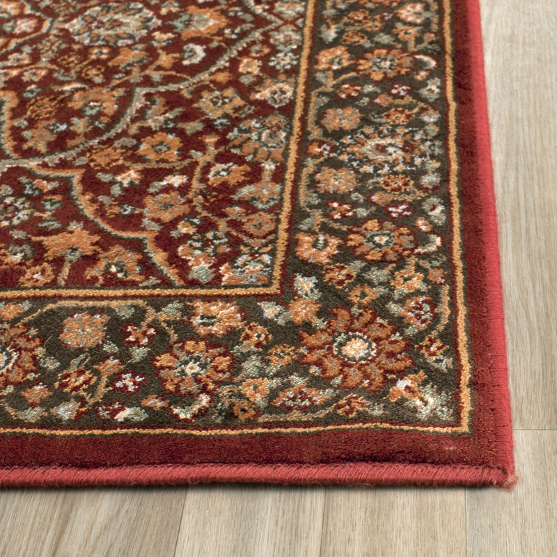 Petronella Viscose Oriental Rug in Red/Brown, Rectangle 4' x 5'3"