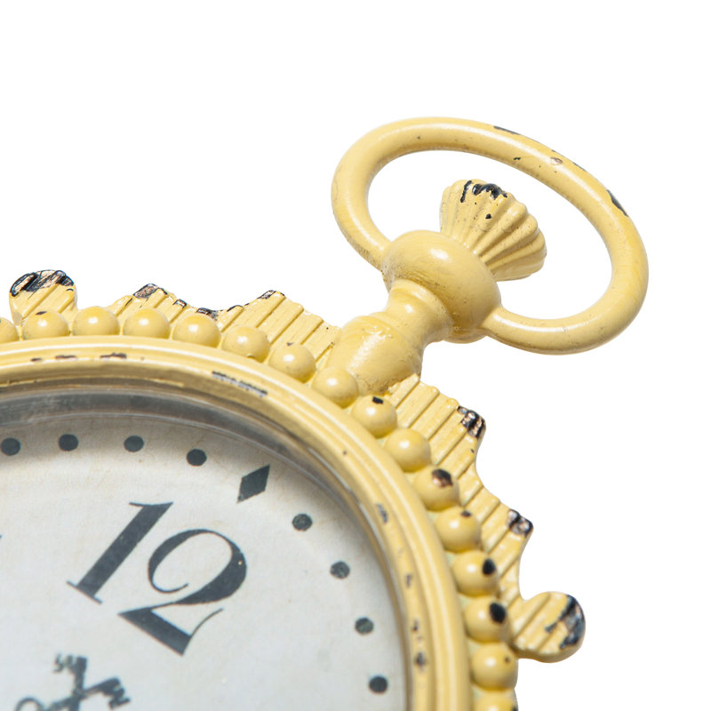 Horloge de table analogique à quartz, Jaune vieilli