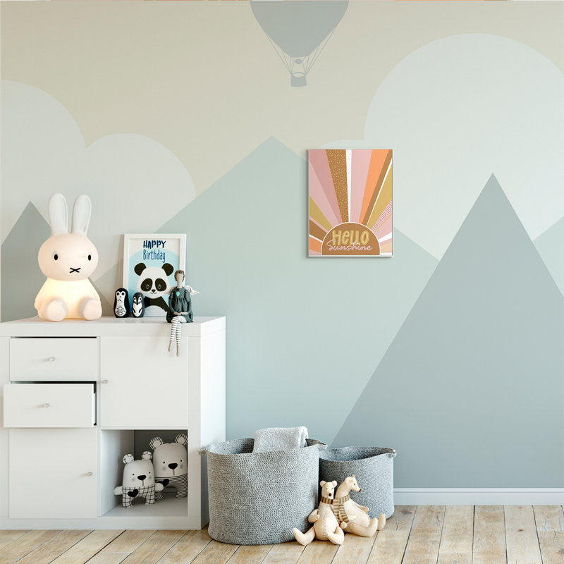 Rayons de soleil à motif Hello Hello, Bois, H 15 po x l 10 po x P 0,5 po