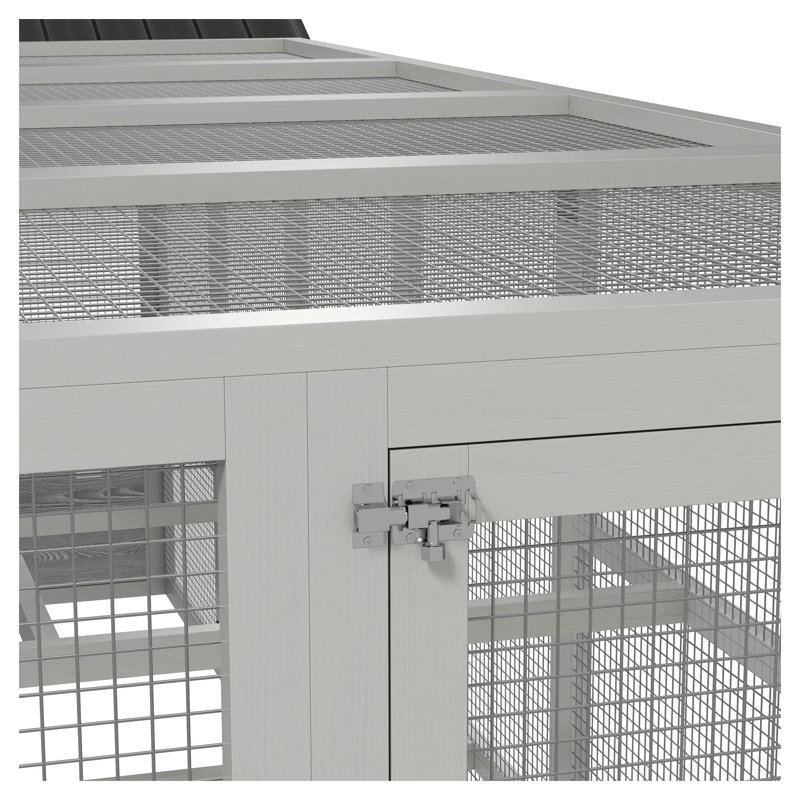 Poulailler en bois et métal 141,75 po x 48 po x 61 po pour 6 à 10 poules