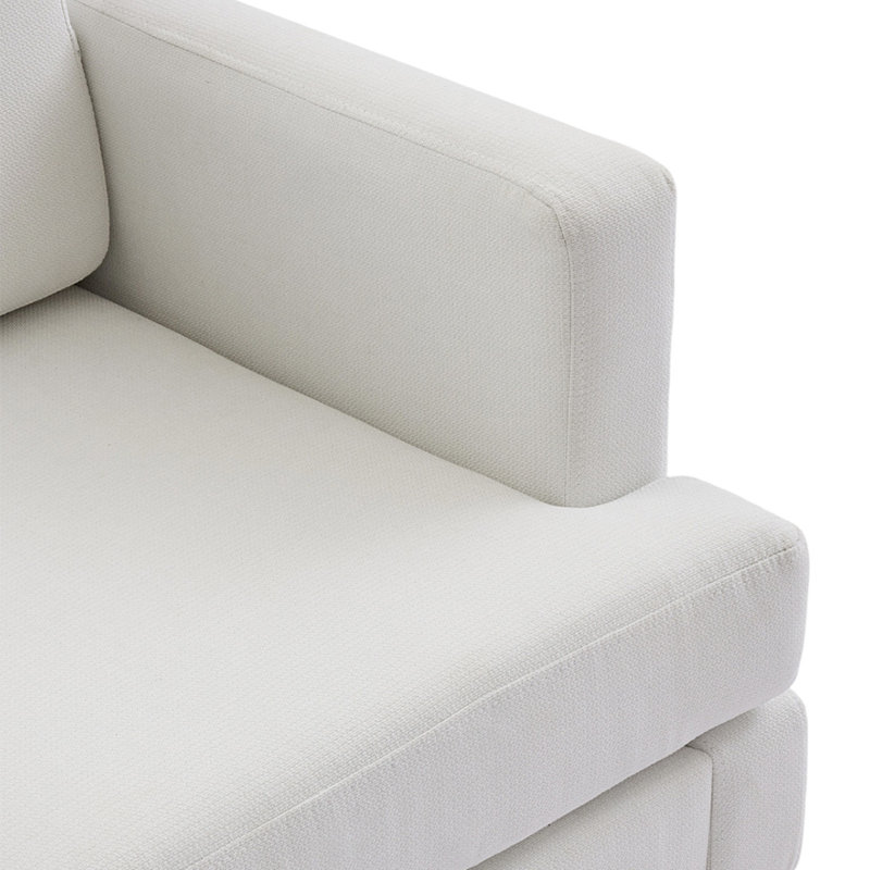 Mid-Century Single Accent Chairs Armchair, Beige
