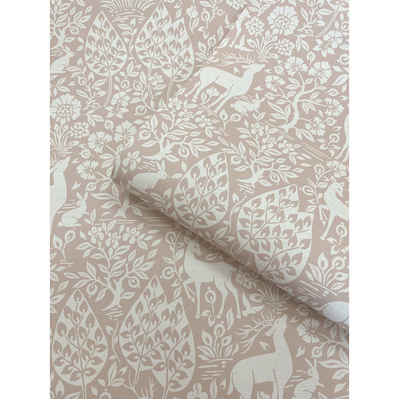 Papier peint rose Deer Woods, Rose
