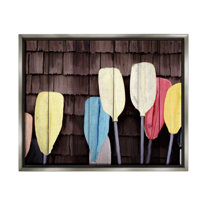 bb-381-Floater Rustic Boat Oars by Kim Allen Floater Frame Print on Canvas