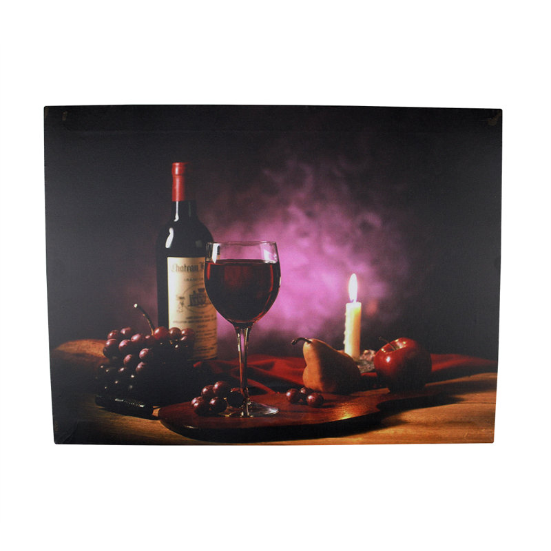 Art mural mauve à vin et bougie 11,75 po x 15,75 po