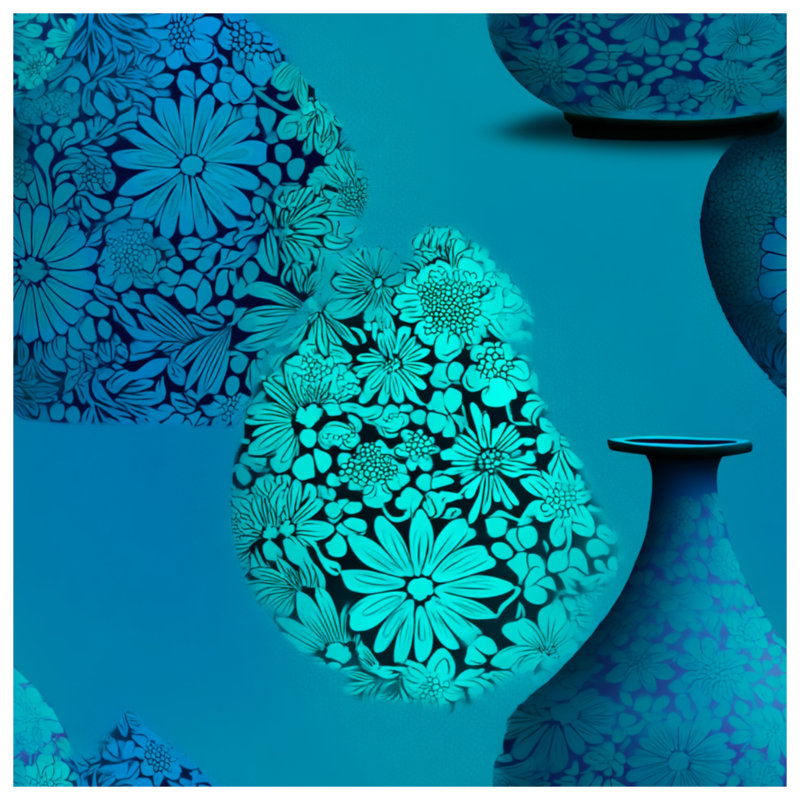 Jeté Floral Vase, 50in W x 60in H