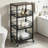 4-Tier Storage Cart with Wheels (Black; Brown)