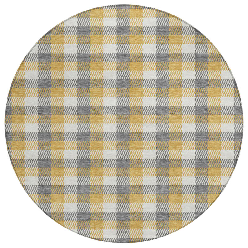 Tapis rond 8 po beige et beige