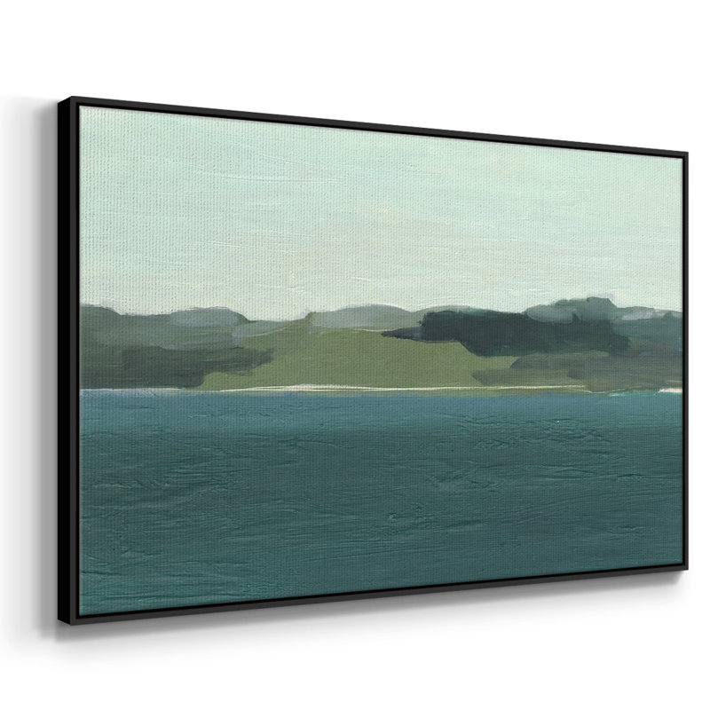 Calming Lake View I, reproduction d'art sur toile, H 25 po x l 37 po x P 2 po, Noir