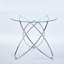 Ensemble de salle à manger 1 + 4,5 pièces, table de salle à manger Mid-Century pour 4 à 6 personnes avec plateau en verre, table de salle à manger à piédestal, table basse de loisirs.-286912960-286912990