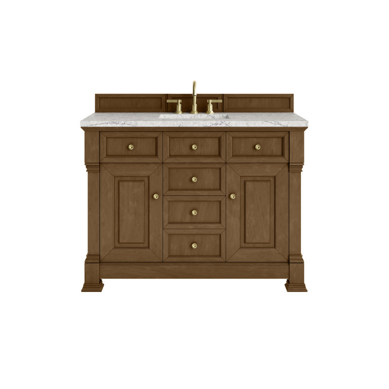 Brookfield 48'' W Single Vanity, Honey Oak, Eternal Jasmine Pearl, Widespread