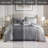 10 PCS Queen Luxury Jacquard Comforter Set Grey