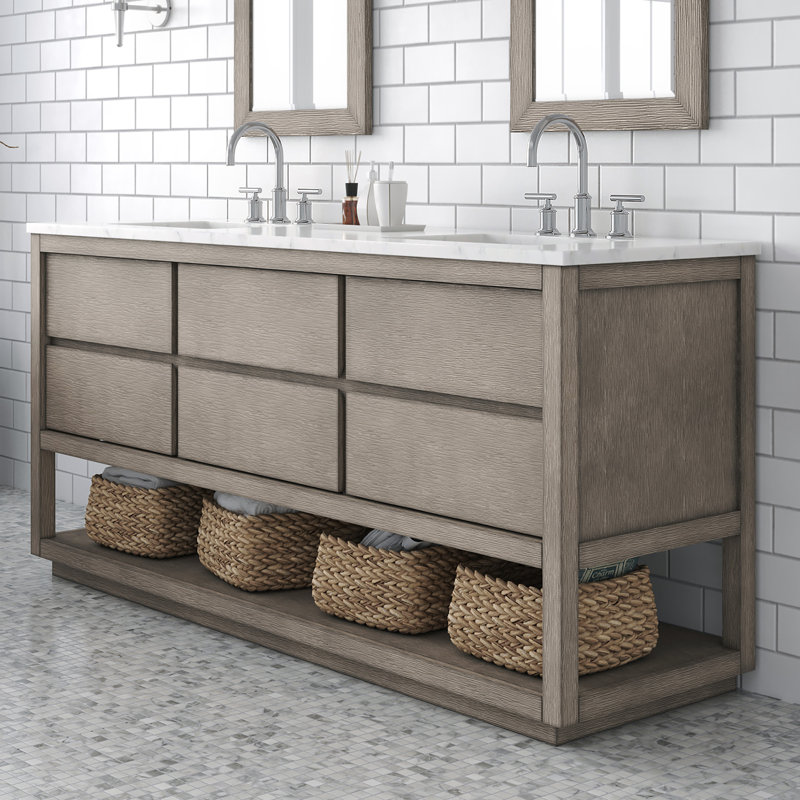 72'' W Double Vanity, Grey Oak