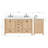 Cambridge 60'' Solid Wood Double Bathroom Vanity in Oak, with 1.5'' Carrara White Quartz Top, Center, Rectangle Sink-1463372125-1455303306