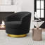 Fauteuil demi-tonneau pivotant en velours Janien-797537520