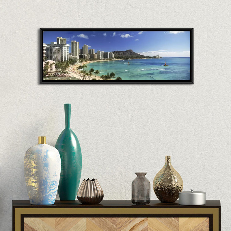 Coastal, 24" H x 72" W x 1.5" D, Black Framed Canvas
