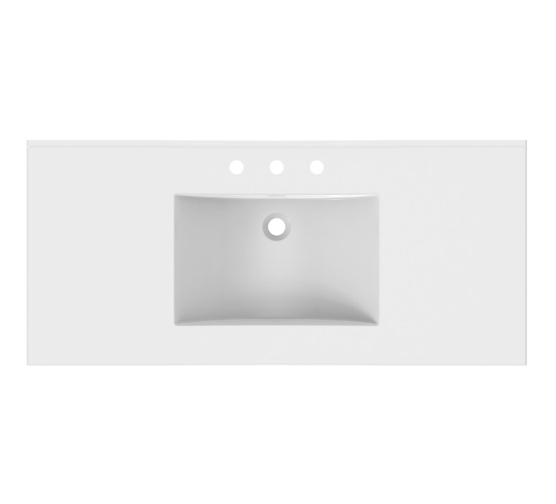 49'' Ceramic Top 1.8cm thick White, 8" Centers