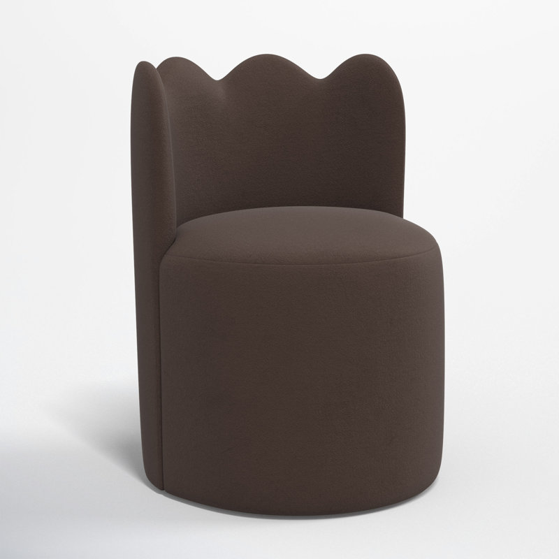 Wavy Back Dining Chair, Classic Chocolate Velvet