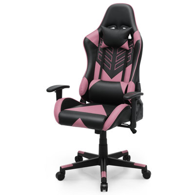 Adjustable Reclining Ergonomic Faux Leather Swiveling PC & Racing Game Chair with Footrest by Inbox Zero