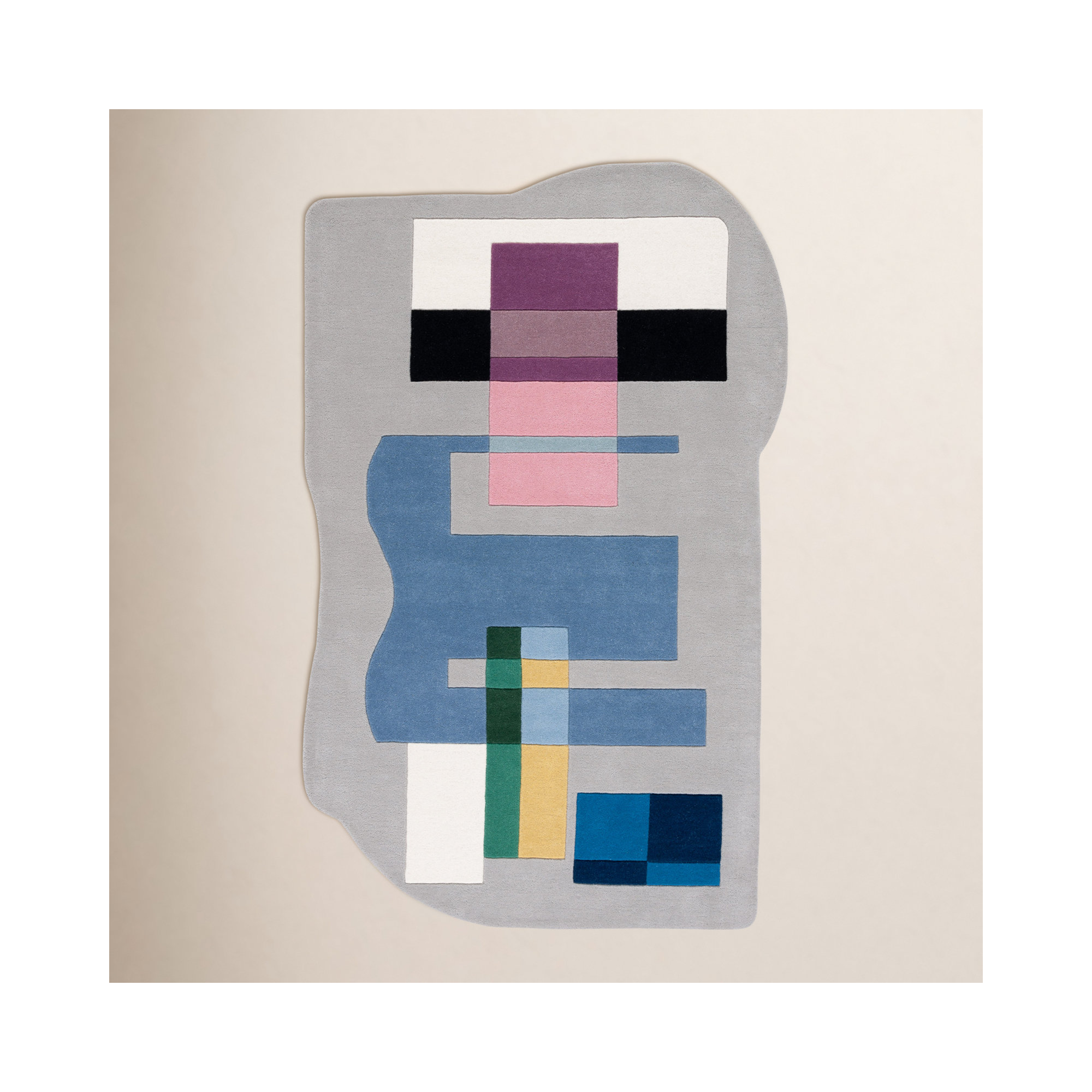 Darick Area Rug In Gray / Blue, Rectangle 6' x 9'