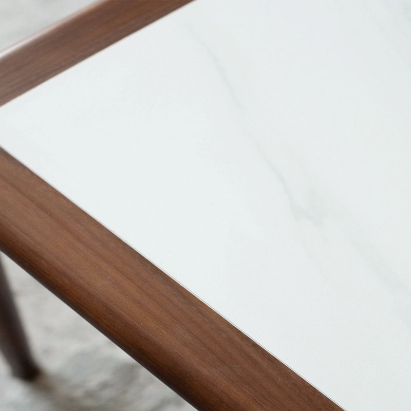Table de salle à manger en bois de noyer massif, H 29,52 po x L 70,86 po x l 31,49 po