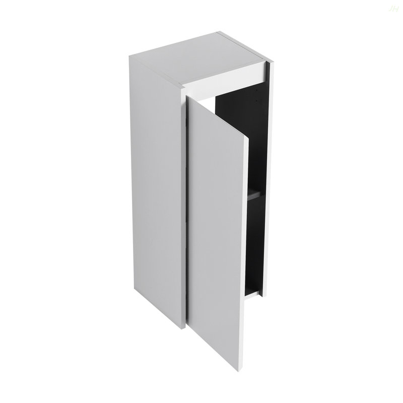12" Bathroom Side Cabinet,Soft Close Doors,Float Mounting Design,(KD-Packing), White