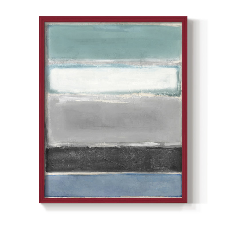 Reproduction encadrée de blocs de couleur simple - bois massif, H 21 po x l 17 po, Rouge