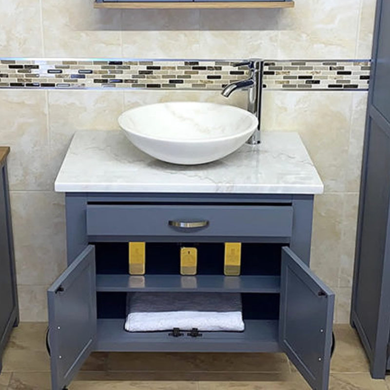 Bootle 750 mm Single Vanity with Vessel Stone Basin