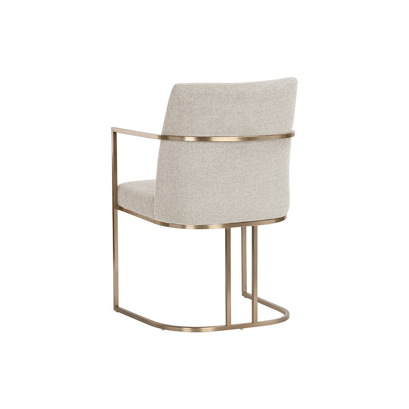 Rayla Upholstered Arm Chair, Cream Performance Basketweave
