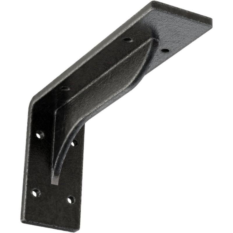 Support en acier Embrey, H 4,25 po x l 2 po x P 8 po, Étain antique