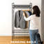 Heavy Duty Large Metal Clothes Rail Open Wardrobe With 2 Storage Shelves