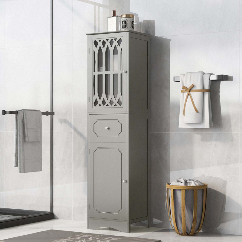Grande armoire de salle de bain, Gris