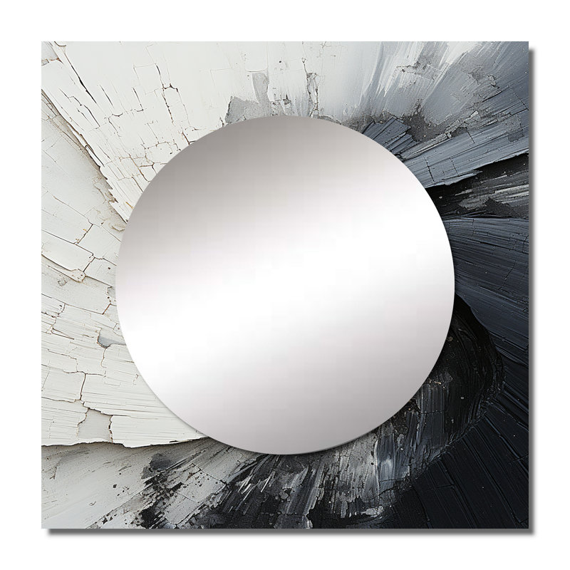Mosaique - Miroir carré abstrait pour décoration murale, 23 po x 23 po
