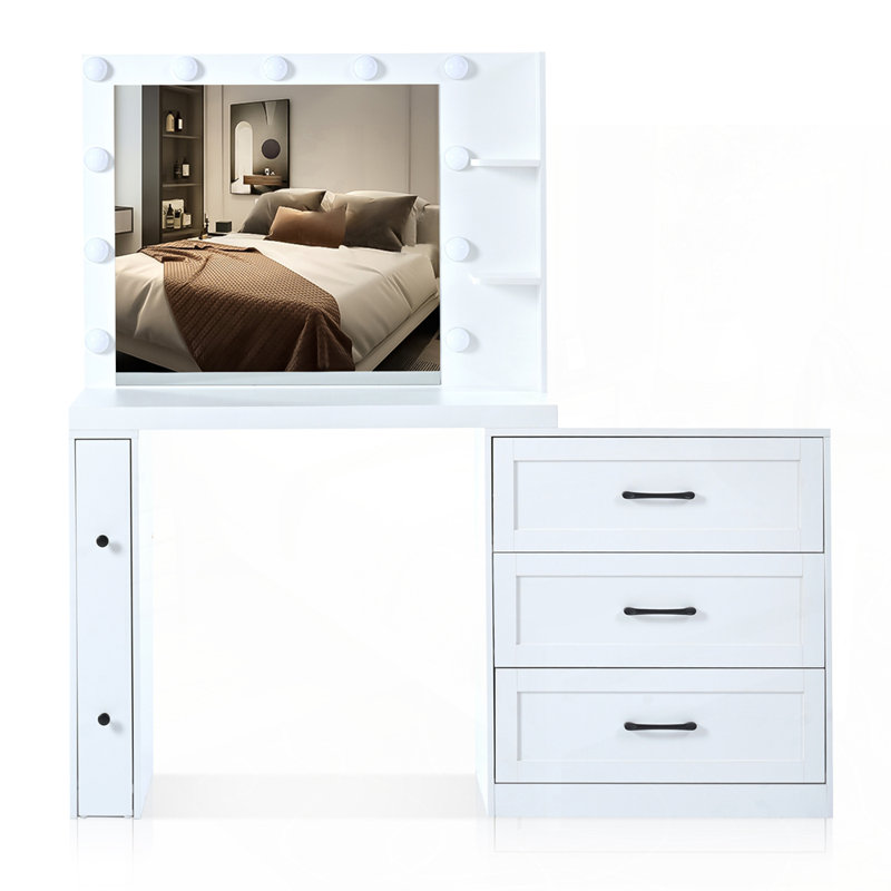 Vanity Desk with 5 Storage Drawers